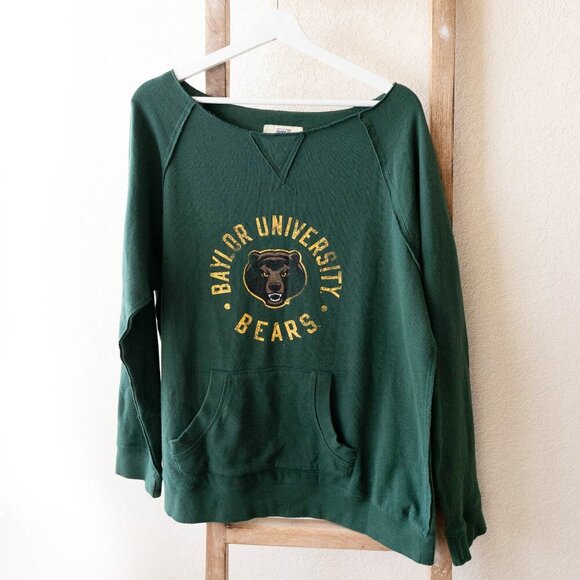 BAYLOR UNIVERSITY BEARS GREEN WOMENS SWEATSHIRT POCKET SZ XXL - Picture 1 of 6